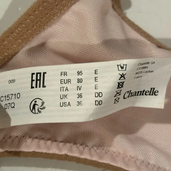 Chantelle Elegant Tan Lace 36DD Bra - Picture 9 of 9